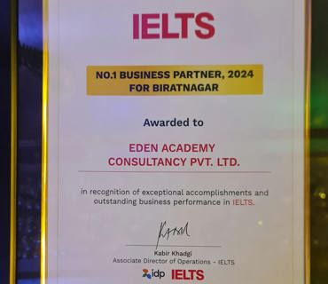 Eden Academy Consultancy Pvt. Ltd. Celebrates 6th Consecutive Year as No. 1 IDP IELTS Business Partner in Eastern Nepal